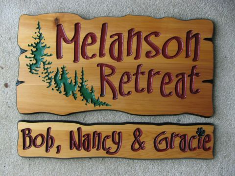 Wooden Sign Retreat and family names